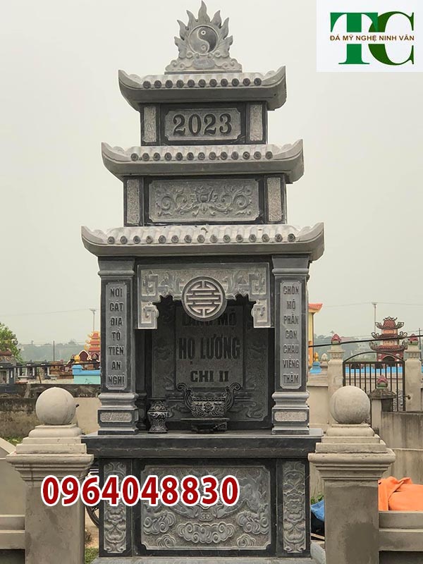 Xây lăng mộ đá đẹp Bình Dương giá mẫu lăng thờ đá xanh đen