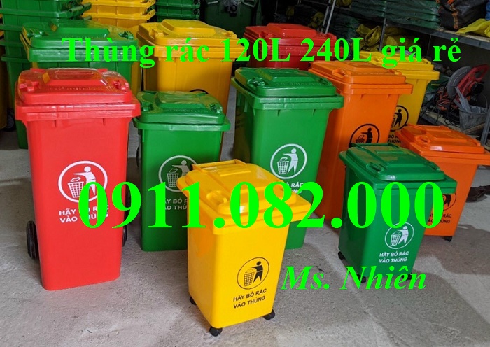 Thùng rác 120l 240L 660l giá rẻ vĩnh long