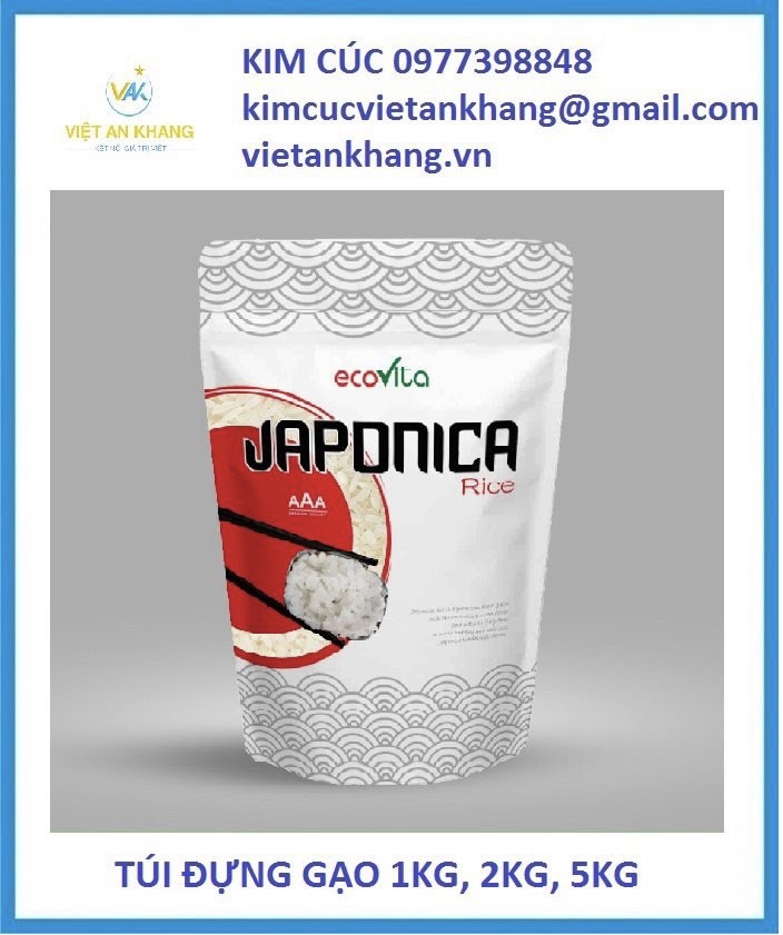 túi gạo gắn zipper, bao gạo 1kg, bao gạo 2kg, 5kg