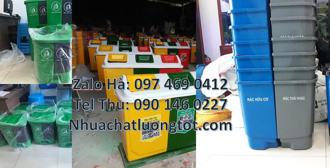 thùng rác 2 ngăn 2 màu,thùng rác 3 ngăn có nắp đậy,thùng rác giá rẻ