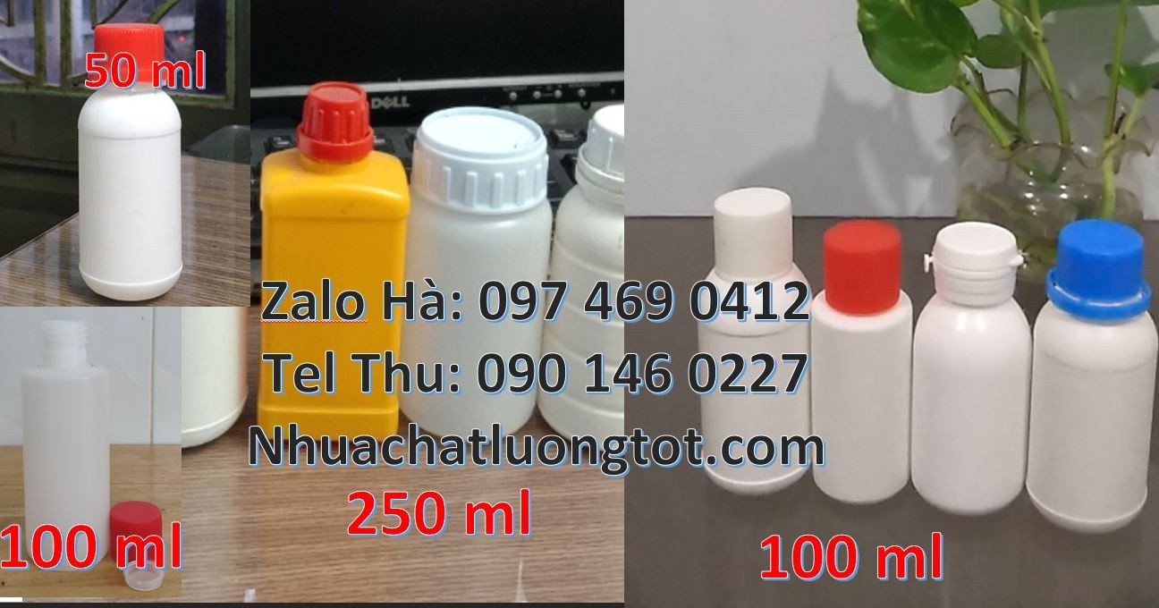 chai nhựa nhỏ 100ml màu trắng,chai nhựa 50ml đựng nước tương,chai nhựa