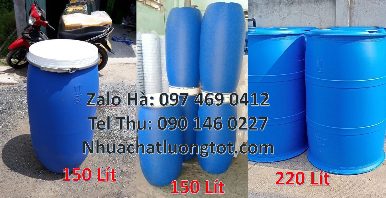 phuy nhựa xanh 220l,thùng phuy 150l đựng hóa chất công nghiệp,phuy nhu