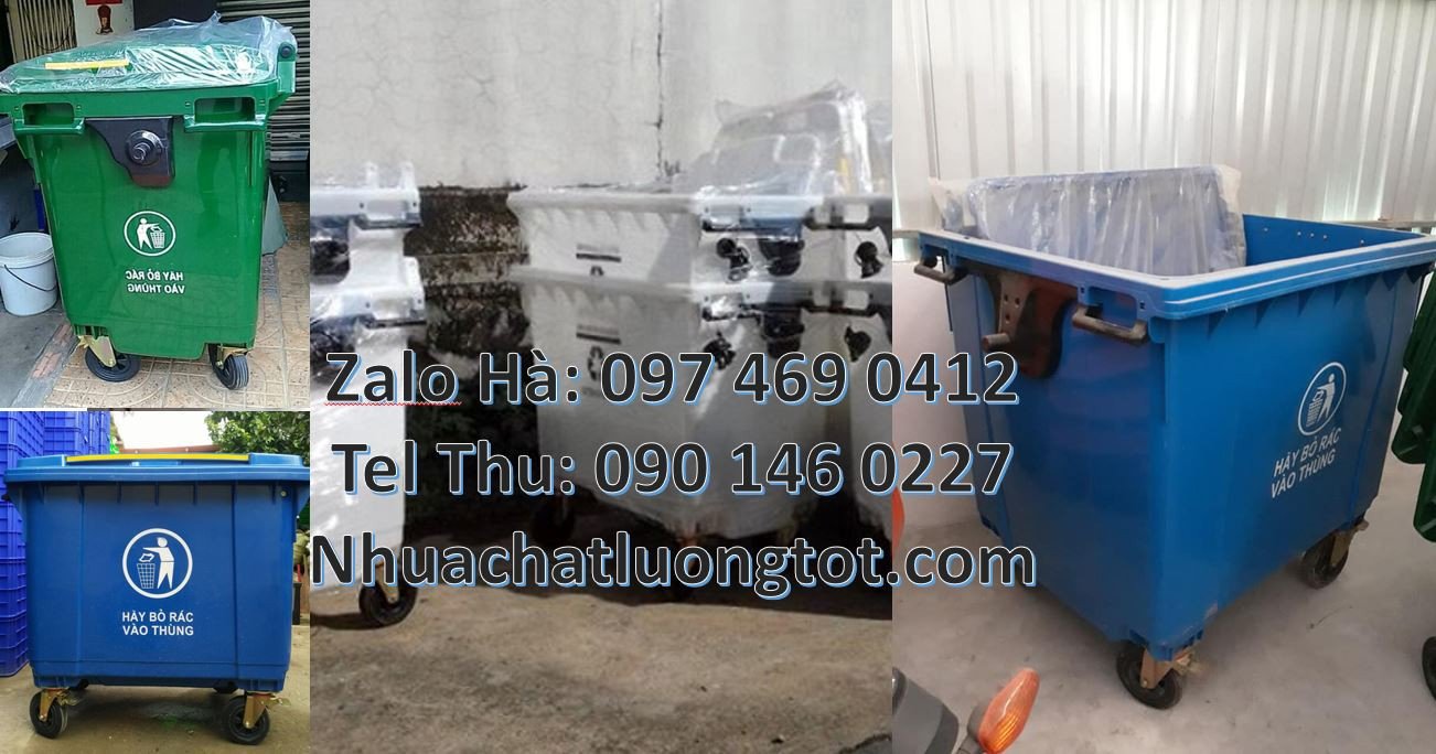 xe thu gom rác 660l 4 bánh cao su, xem gom rác cỡ lớn 660l,xe gom rác