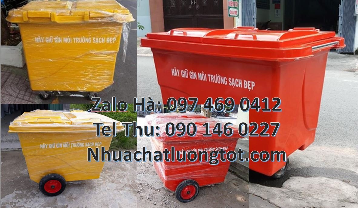 xe thu gom rác 660l 4 bánh cao su, xem gom rác cỡ lớn 660l,xe gom rác