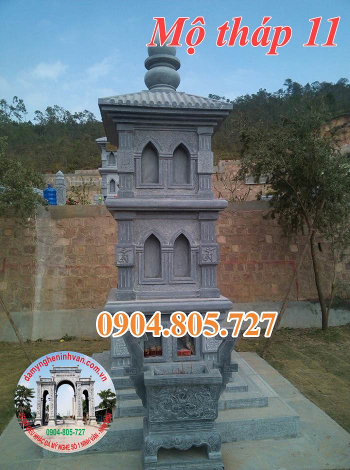 Mãu mộ tháp đá đẹp để tro cốt 2023.