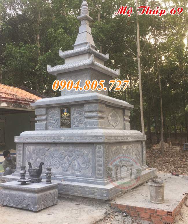 Mãu mộ tháp đá đẹp để tro cốt 2023.