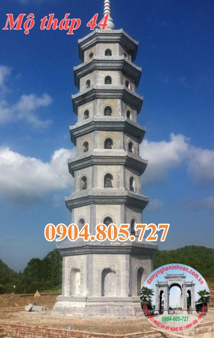Mãu mộ tháp đá đẹp để tro cốt 2023.
