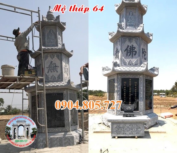 Mãu mộ tháp đá đẹp để tro cốt 2023.
