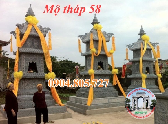 Mãu mộ tháp đá đẹp để tro cốt 2023.