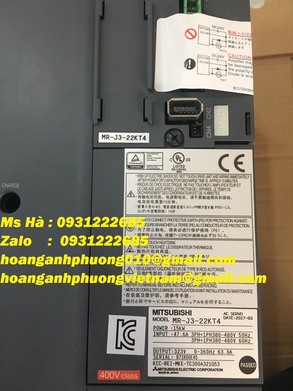 Dòng J3 series MR-J3-22KT4 mitsubishi - nhập khẩu giá tốt