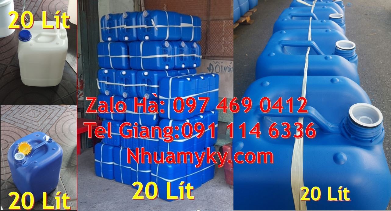 can nhựa 20l,can nhựa 25l đựng hóa chất,can nhựa màu xanh giá rẻ hcm