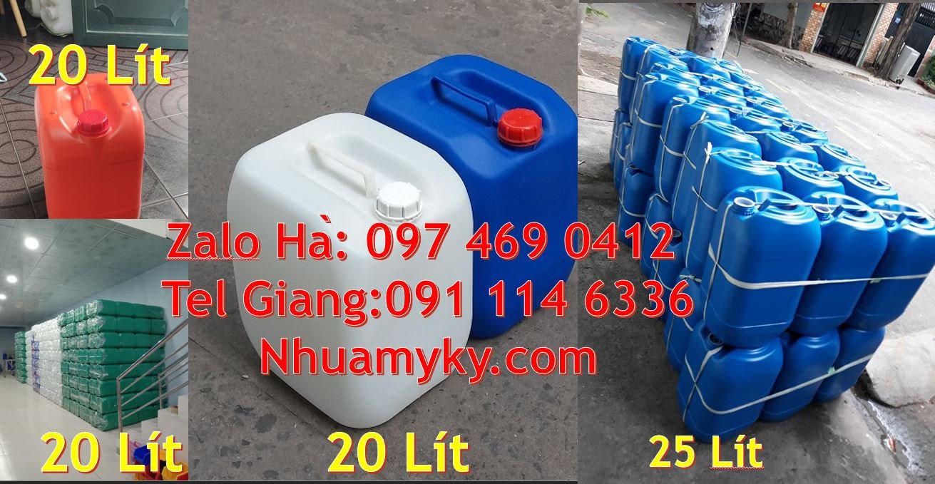 can nhựa 20l,can nhựa 25l đựng hóa chất,can nhựa màu xanh giá rẻ hcm