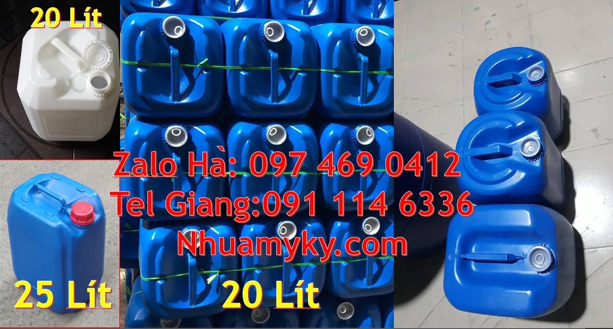 can nhựa 20l,can nhựa 25l đựng hóa chất,can nhựa màu xanh giá rẻ hcm