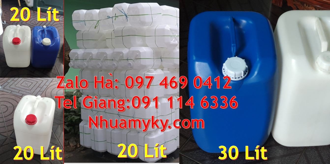 can nhựa 20l,can nhựa 25l đựng hóa chất,can nhựa màu xanh giá rẻ hcm