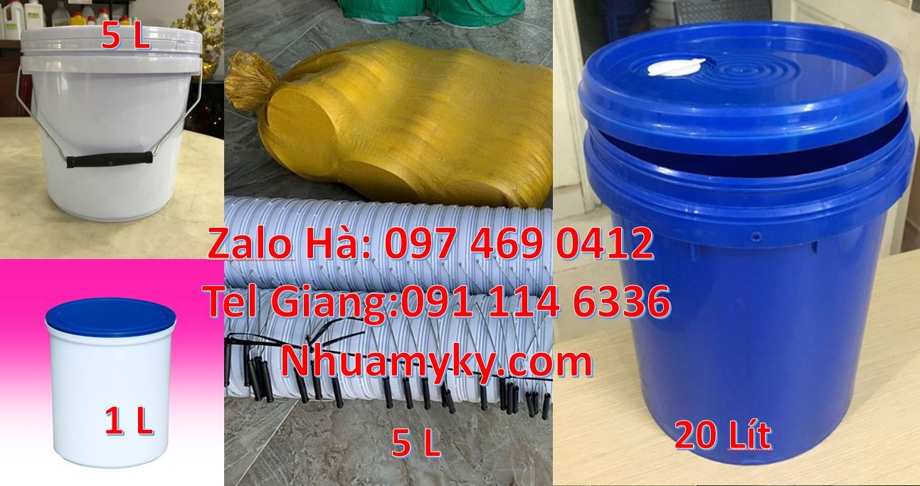 thùng đựng sơn,vỏ thùng sơn 18l đựng sơn,thùng xô nhựa 20l màu trắng r
