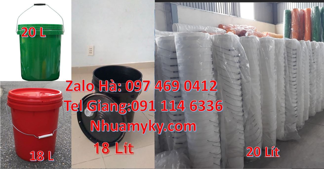 thùng đựng sơn,vỏ thùng sơn 18l đựng sơn,thùng xô nhựa 20l màu trắng r