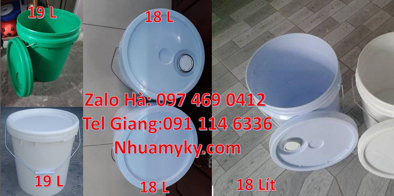 thùng đựng sơn,vỏ thùng sơn 18l đựng sơn,thùng xô nhựa 20l màu trắng r