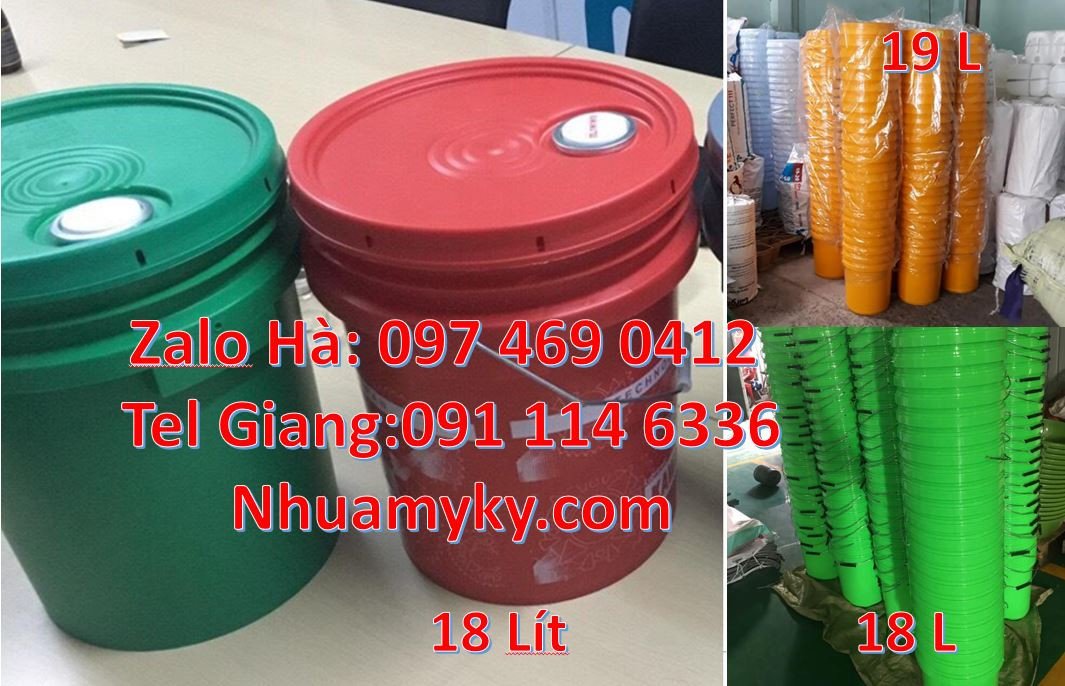 thùng đựng sơn,vỏ thùng sơn 18l đựng sơn,thùng xô nhựa 20l màu trắng r