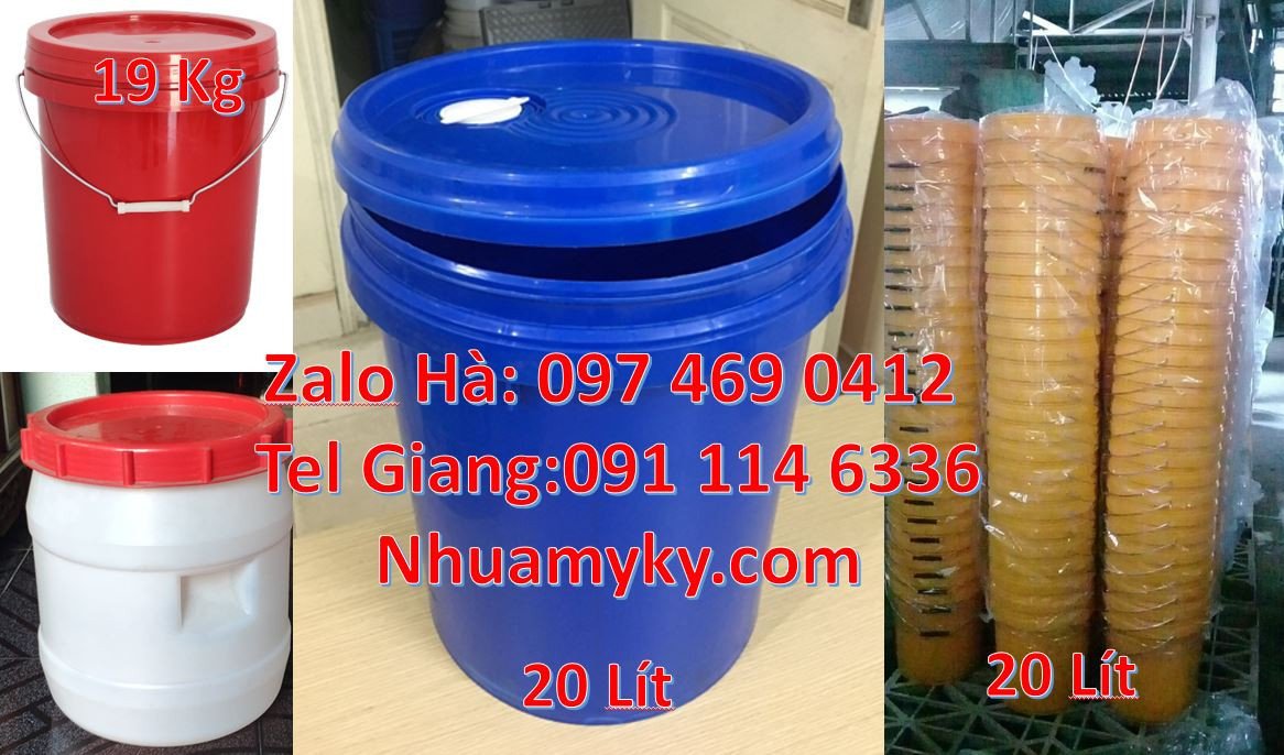thùng đựng sơn,vỏ thùng sơn 18l đựng sơn,thùng xô nhựa 20l màu trắng r