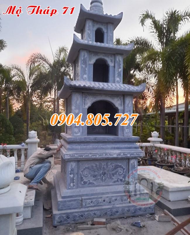 Tháp mộ sư để hài cốt tro cốt bằng đá năm 2023