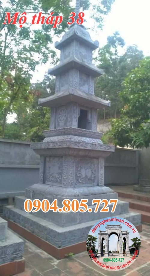 Tháp mộ sư để hài cốt tro cốt bằng đá năm 2023