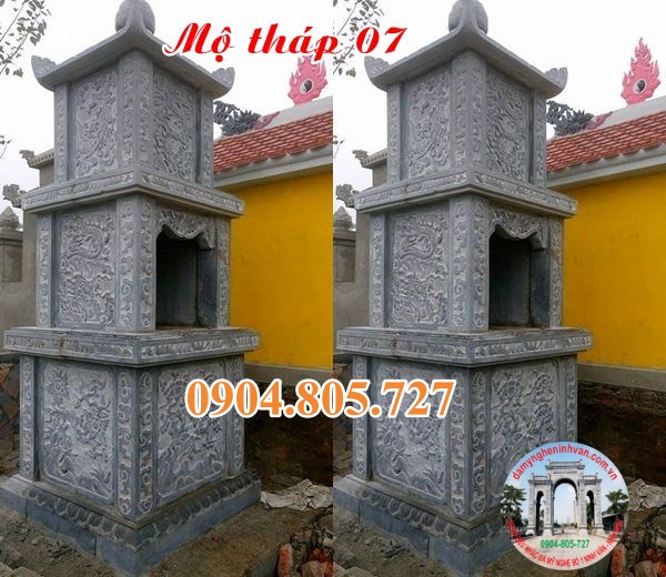 Tháp mộ sư để hài cốt tro cốt bằng đá năm 2023