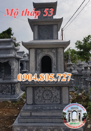 Tháp mộ sư để hài cốt tro cốt bằng đá năm 2023