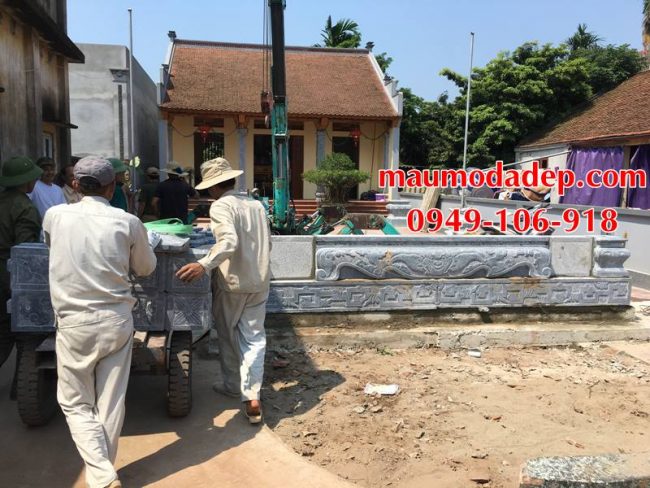 Lắp đặt cột đồng trụ đá nhà thờ họ tại Hà Nội