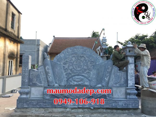 Lắp đặt cột đồng trụ đá nhà thờ họ tại Hà Nội