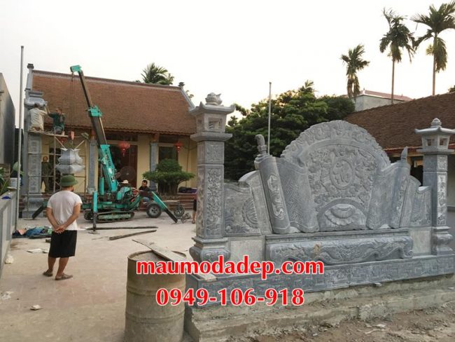 Lắp đặt cột đồng trụ đá nhà thờ họ tại Hà Nội