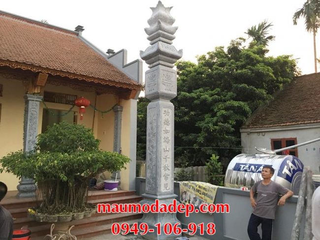 Lắp đặt cột đồng trụ đá nhà thờ họ tại Hà Nội