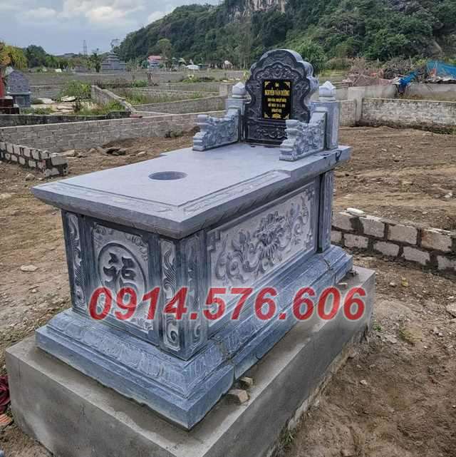 Mẫu mộ đá xanh đẹp bán vĩnh phúc hoà bình lăng mộ tự nhiên nguyên khối