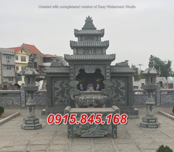 08 Mẫu mộ đá xanh đẹp bán quảng ninh - lăng mộ bán long an
