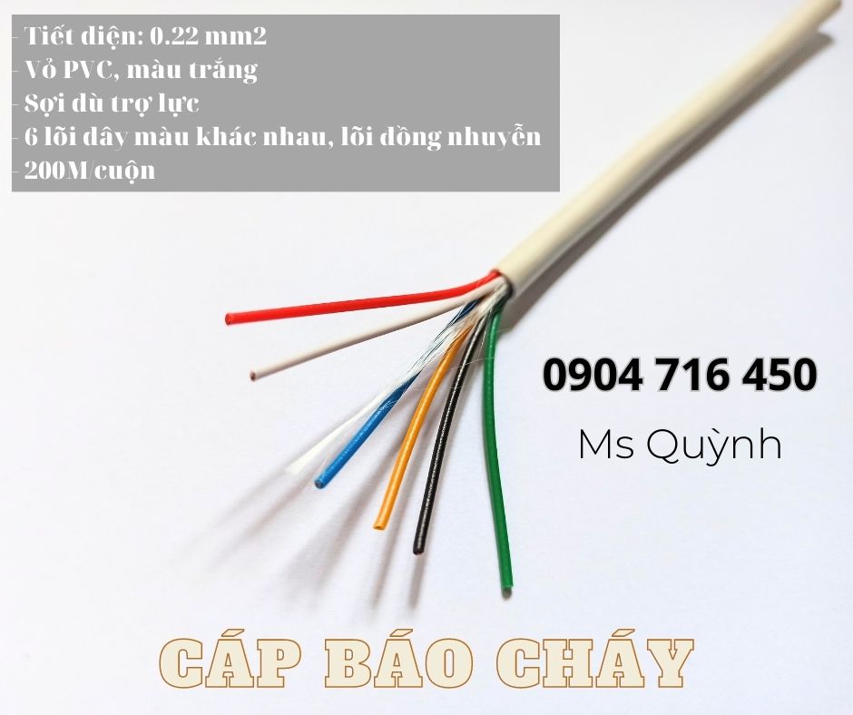 cáp báo cháy  4 lõi, 6 lõi, 8 lõi Đà Nẵng, Hà Nội, Sài Gòn