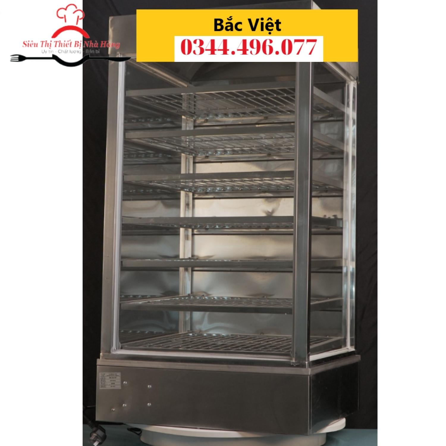 tủ trưng bày bánh bao 7 tầng kính 2 lớp