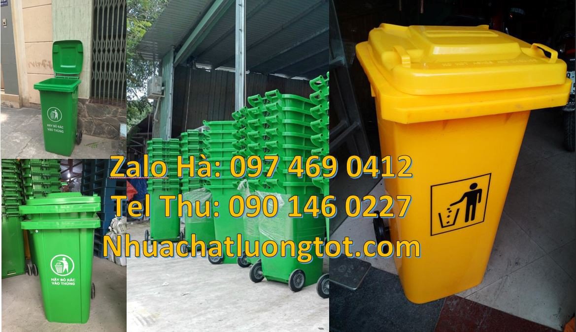 thùng đựng rác 120l,thùng rác 240l có nắp đậy,thùng rác hdpe màu vàng