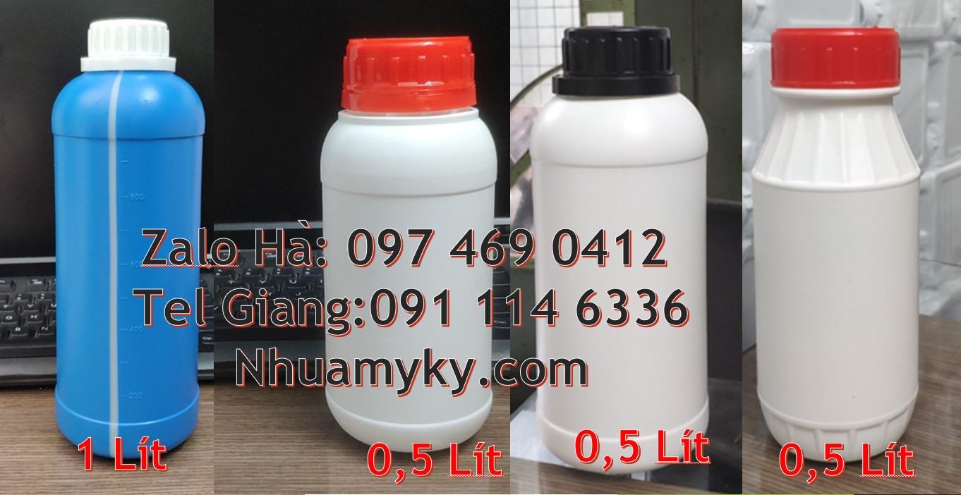 chai nhựa lớn 1l đựng hóa chất,chai nhựa 0.5l đựng dầu thực vật,chai