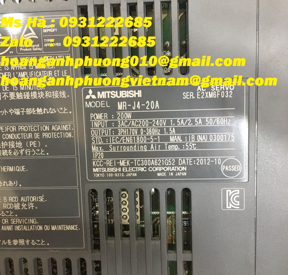 Trình điều khiển MR-J4-20A mitsubishi - bảo hành 12 tháng