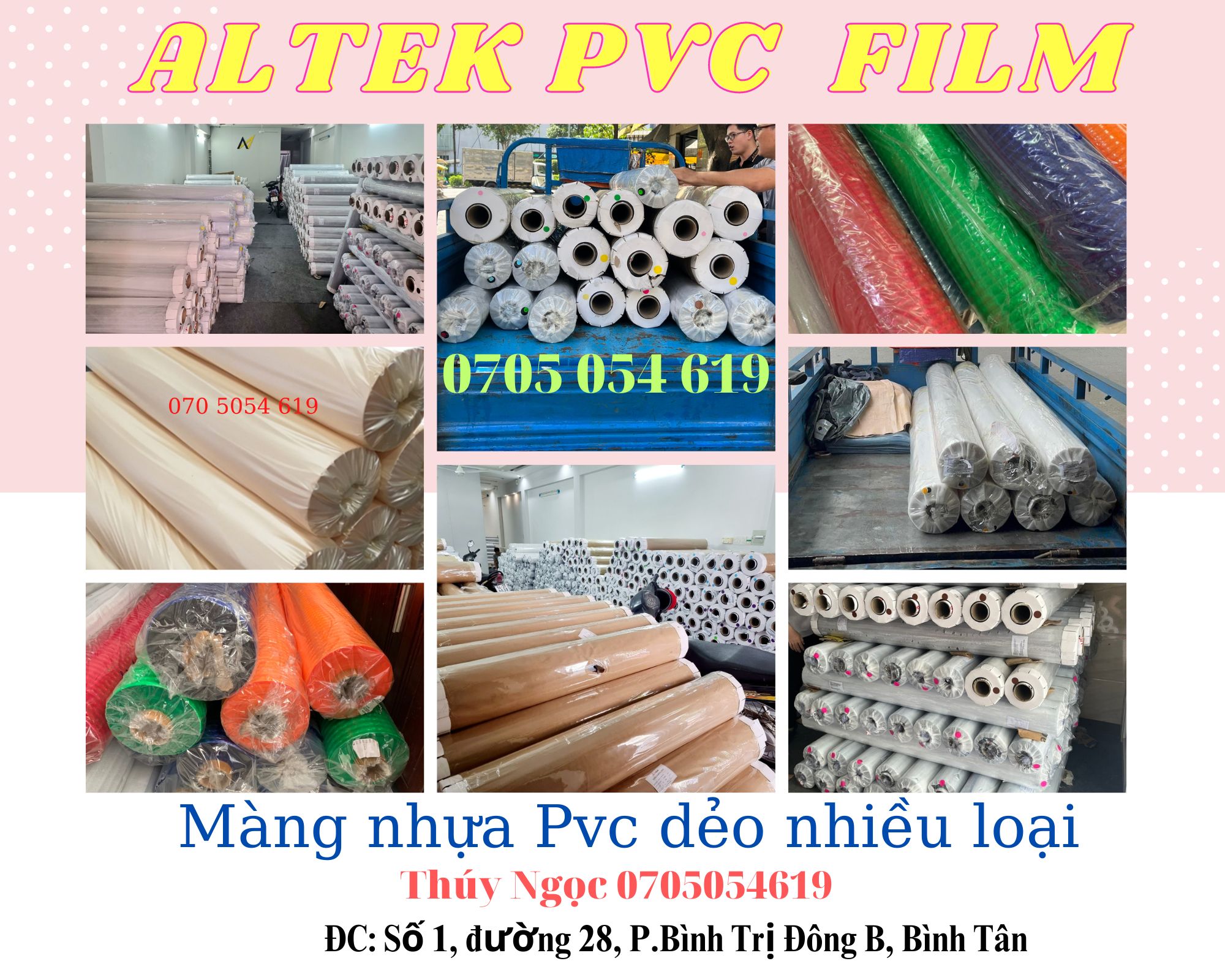 Màng nhựa pvc dẻo trong, màu giá sỉ tận xưởng