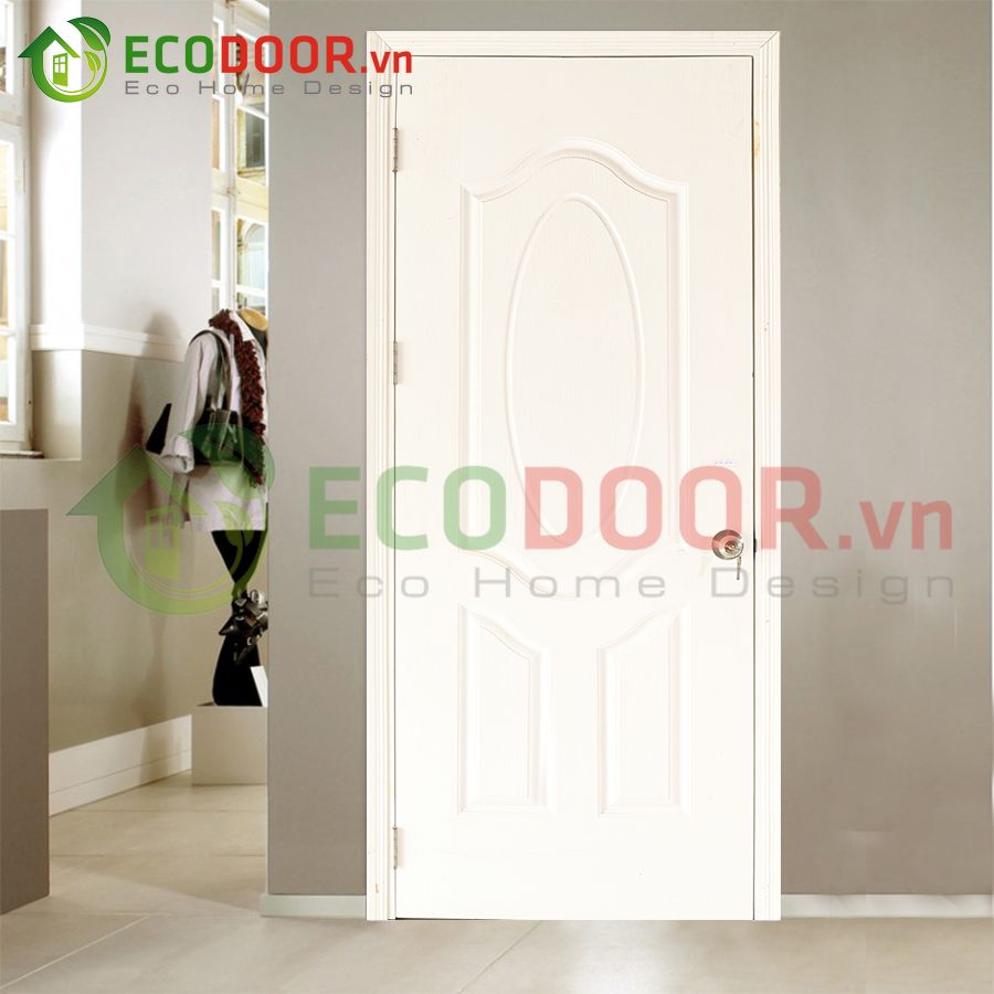 Cửa gỗ công nghiệp HDF Ecodoor giá rẻ bền đẹp