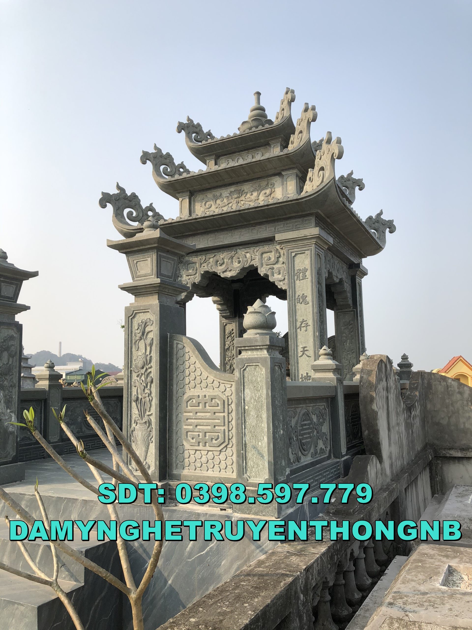 cây hương,miếu thờ,lầu thờ bằng đá được lắp đặt tại soc trăng 2022