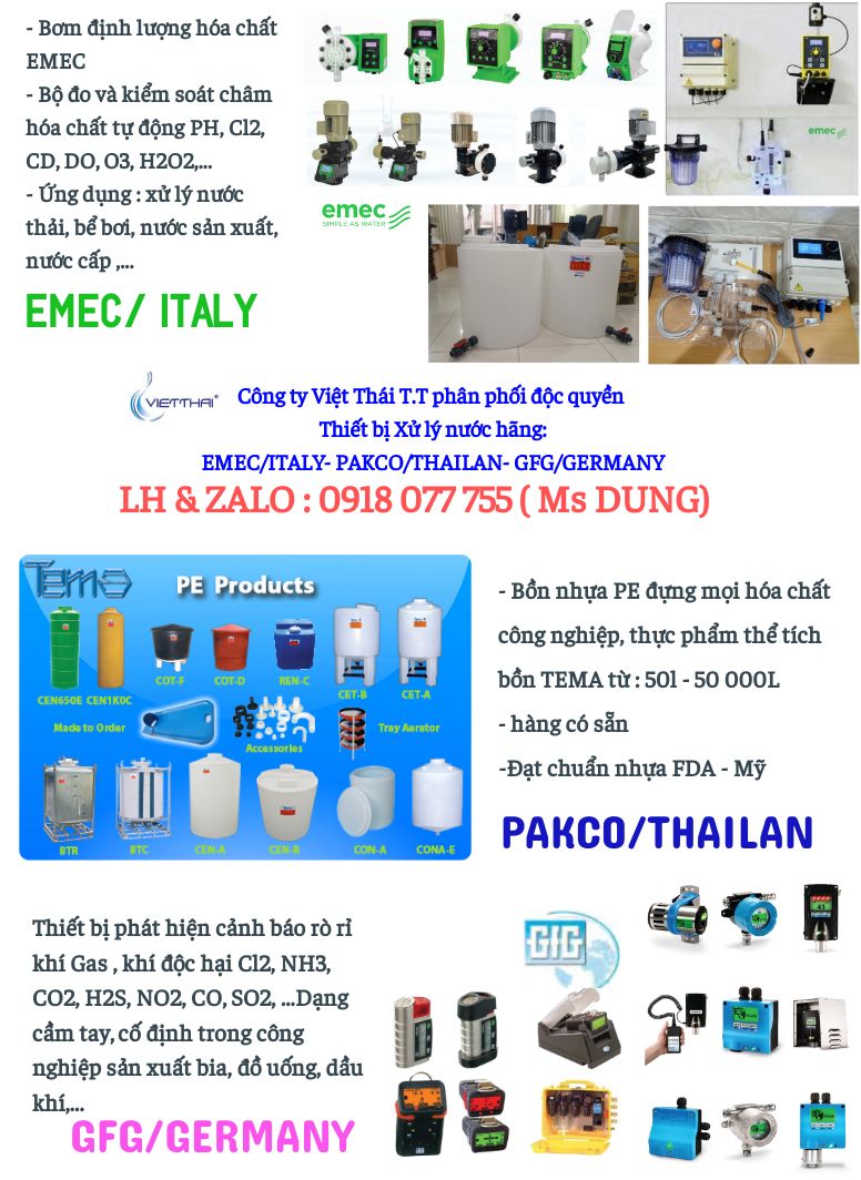 Việt Thái T.T_Đại lý phân phối độc quyền hãng EMEC Ý, Tema thái lan.