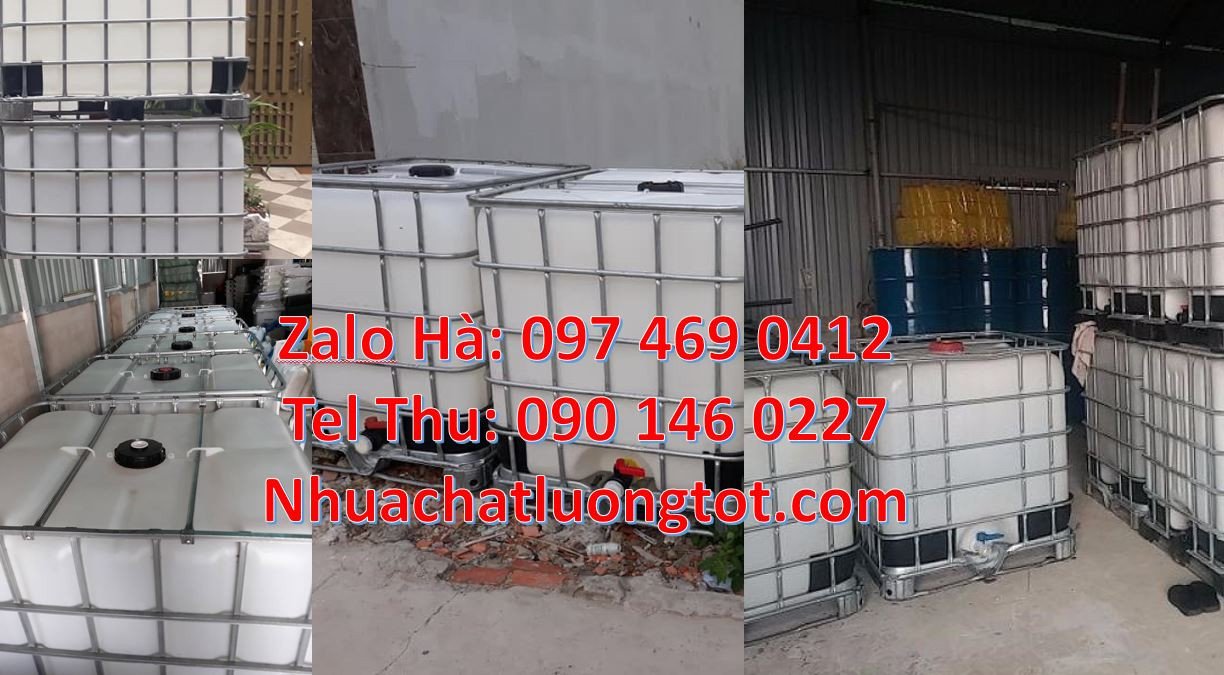tank nhựa trắng 1000l,thùng nhựa vuông ibc 1000l có  khung thép giá rẻ