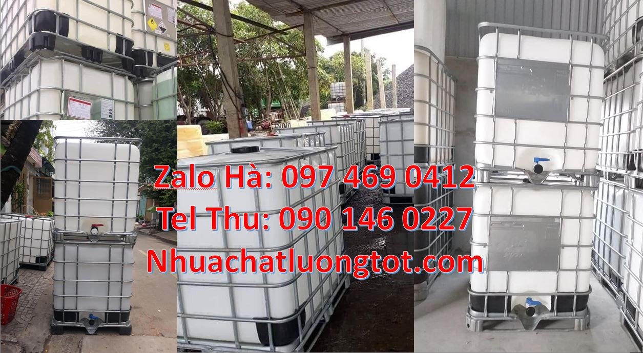 tank nhựa trắng 1000l,thùng nhựa vuông ibc 1000l có  khung thép giá rẻ