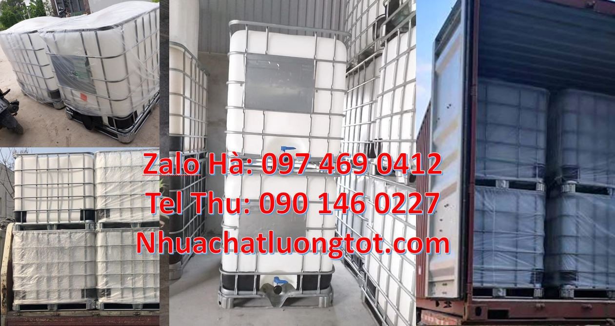 tank nhựa trắng 1000l,thùng nhựa vuông ibc 1000l có  khung thép giá rẻ