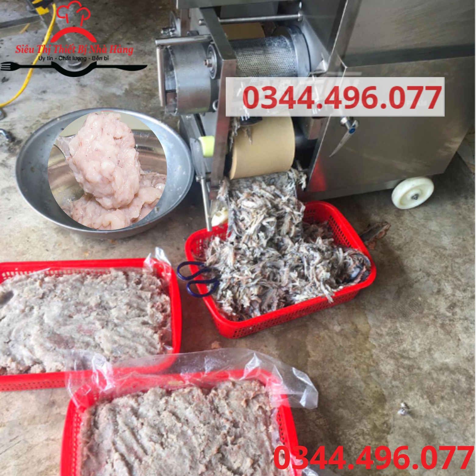 Máy tách xương cá, cua, tôm- máy lọc xương cá chính hãng