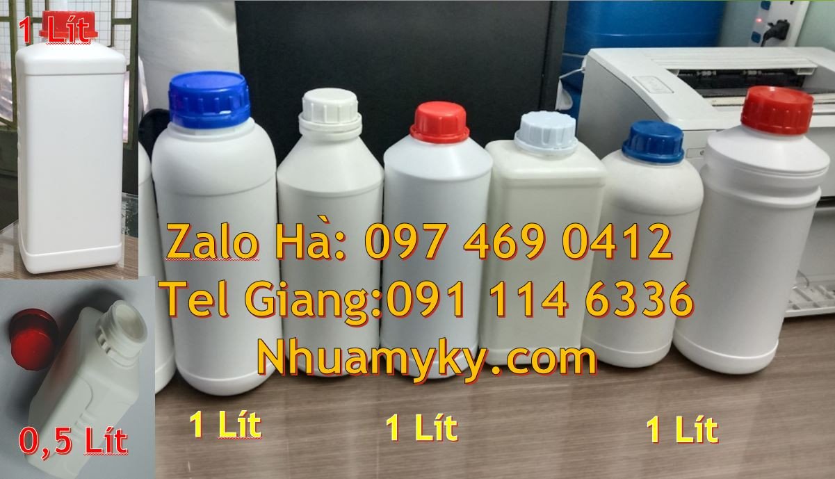 chai nhựa hdpe 1l đựng hóa chất,chai nhựa 1l đựng thực phẩm,chai nhựa