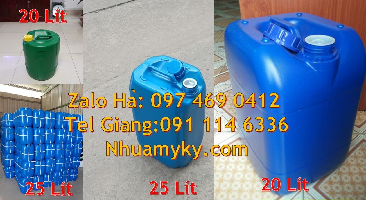 can nhựa 20l hdpe,can nhựa xanh 25l đựng hóa chất,can nhựa trắng 30l