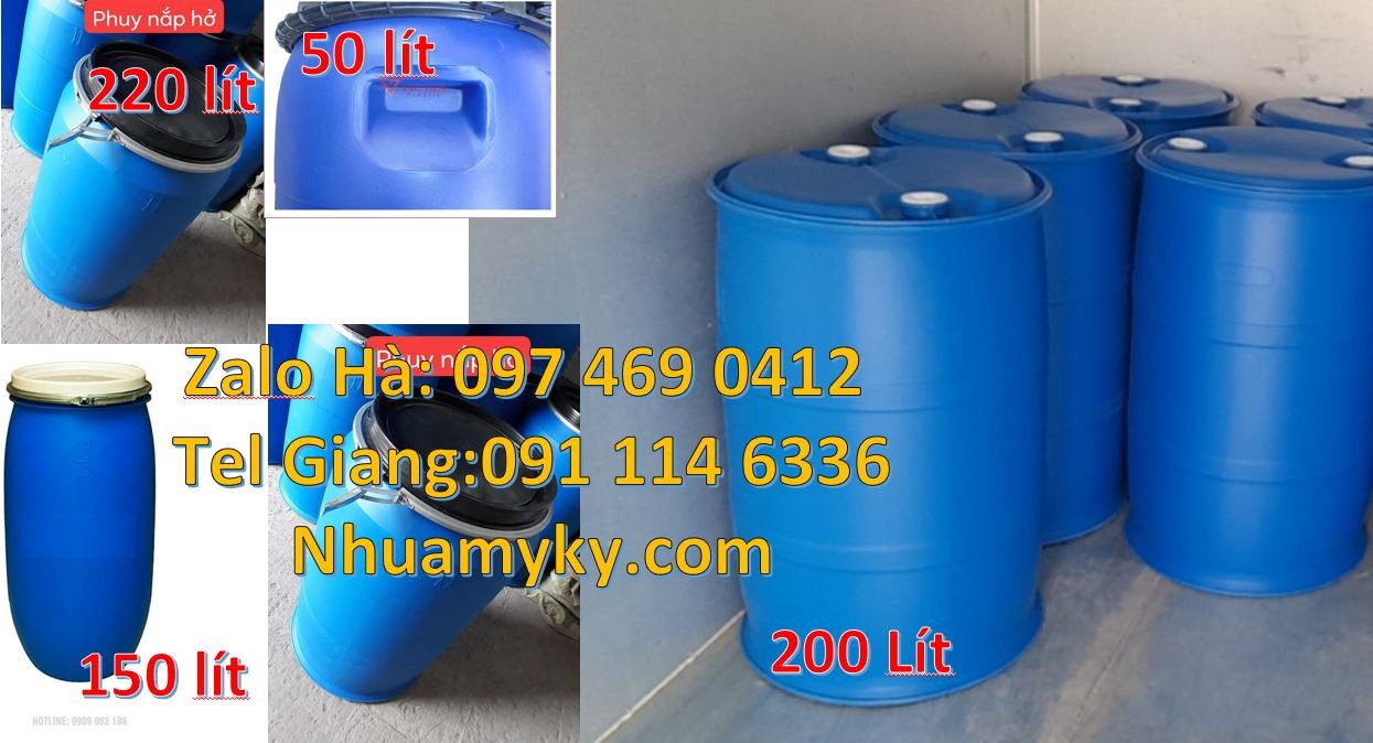 thùng phuy nhựa xanh 220l,phuy nhựa hdpe 200l đựng hóa chất,phuy nhựa