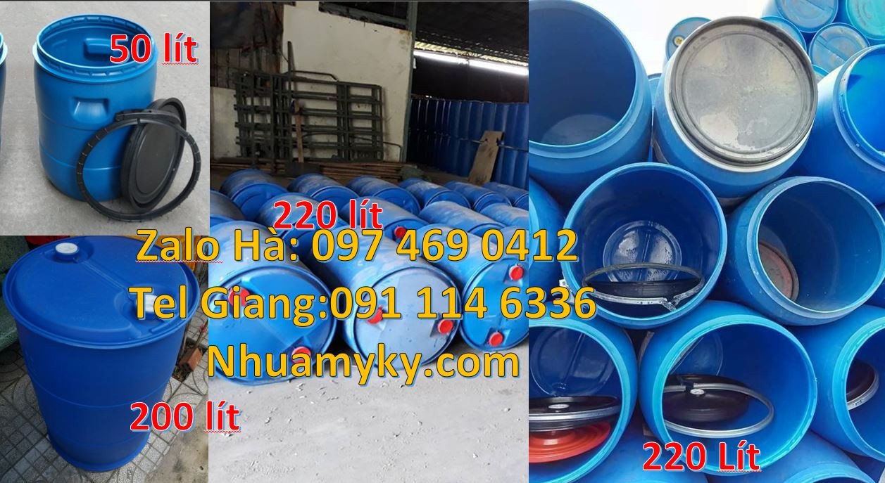 thùng phuy nhựa xanh 220l,phuy nhựa hdpe 200l đựng hóa chất,phuy nhựa